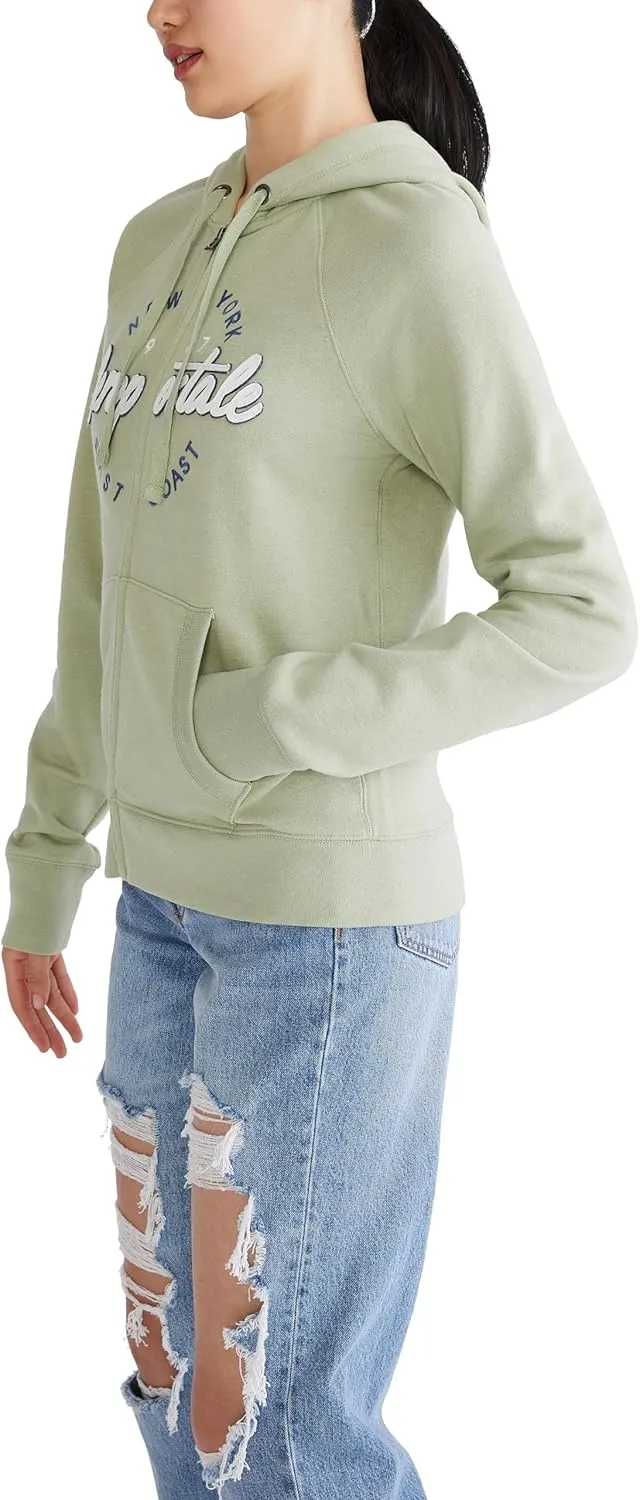 AEROPOSTALE Women's Aero Logo Full Zip Hoodie-Circle/Scripts