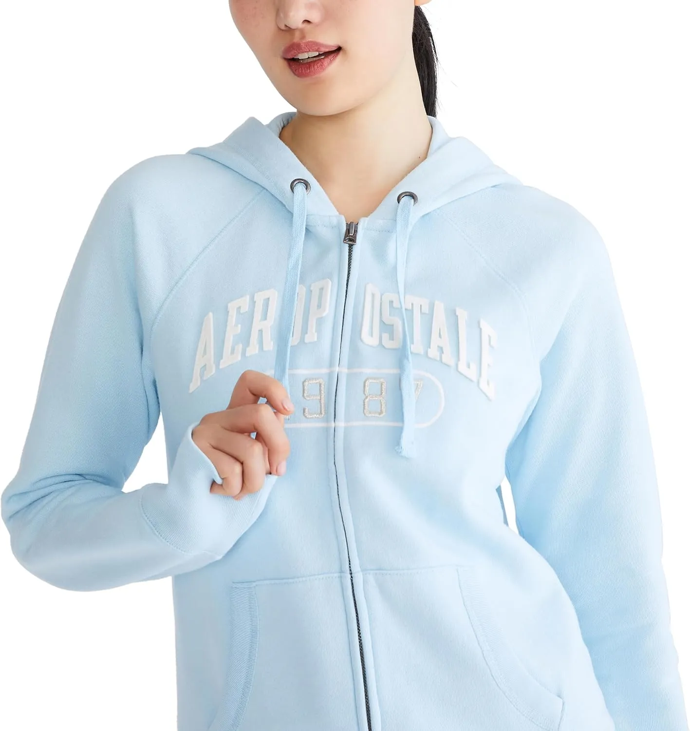 AEROPOSTALE Women's Logo Full Zip Hoodie-Arches-1987
