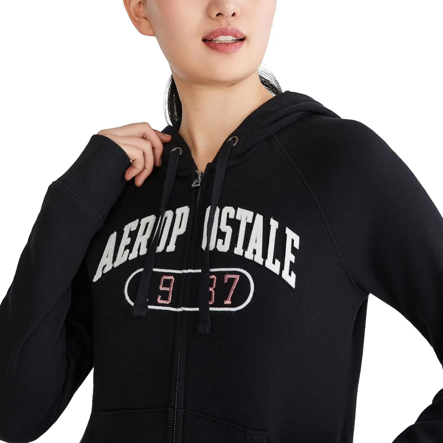 AEROPOSTALE Women's Logo Full Zip Hoodie-Arches-1987