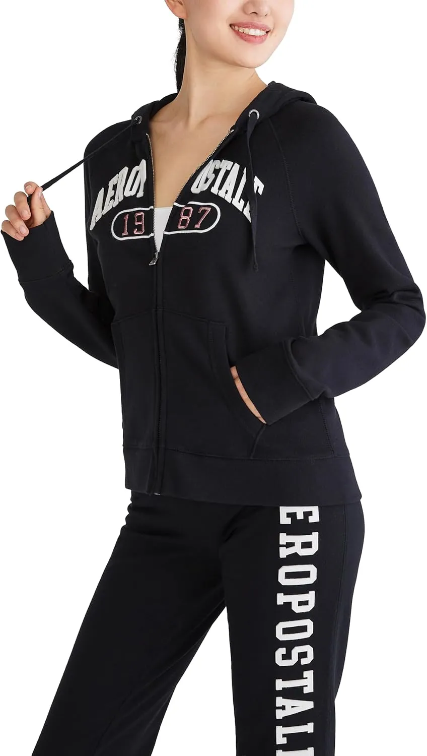 AEROPOSTALE Women's Logo Full Zip Hoodie-Arches-1987