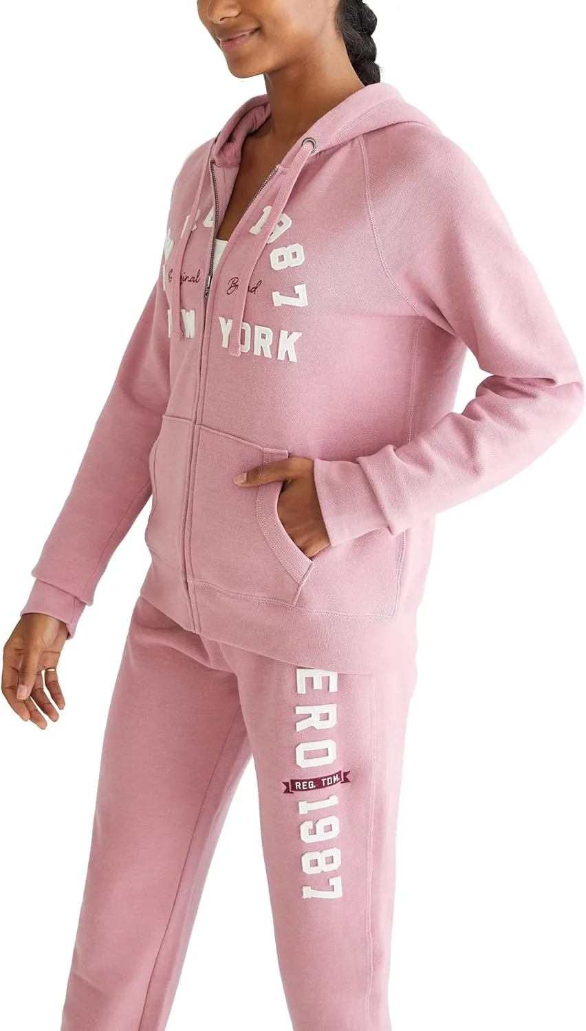 AEROPOSTALE Women's Logo Full Zip Hoodie- Arches- New York