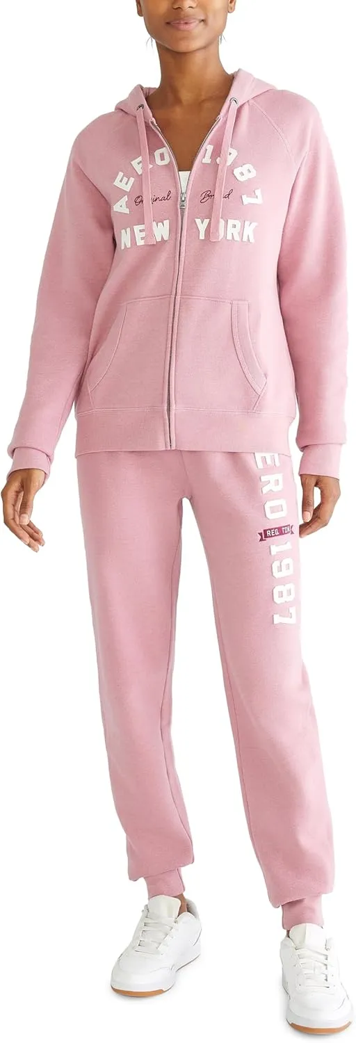 AEROPOSTALE Women's Logo Full Zip Hoodie- Arches- New York