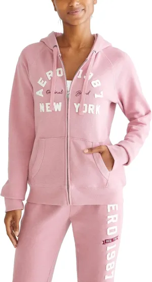 AEROPOSTALE Women's Logo Full Zip Hoodie- Arches- New York