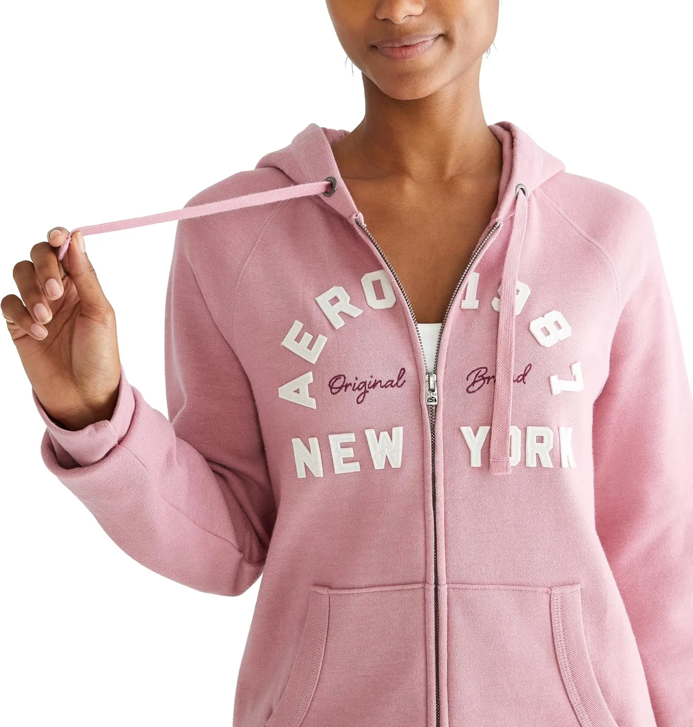 AEROPOSTALE Women's Logo Full Zip Hoodie- Arches- New York