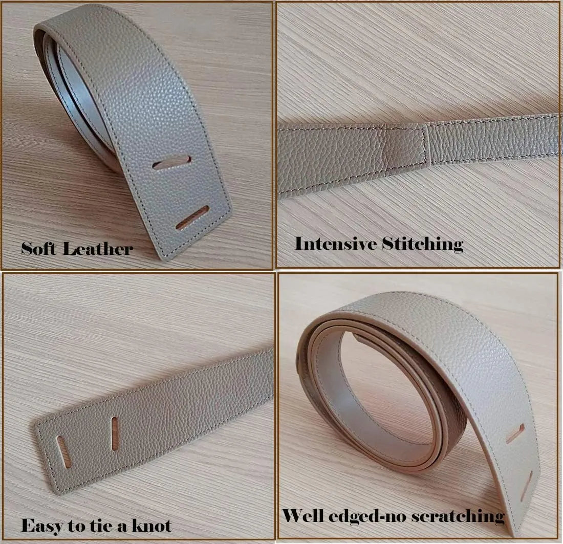 ALAIX Women's Leather Belt Dress Belt for Jeans Jumpsuit Coat Fashion Tie a Knot Genuine Leather Waist Belt