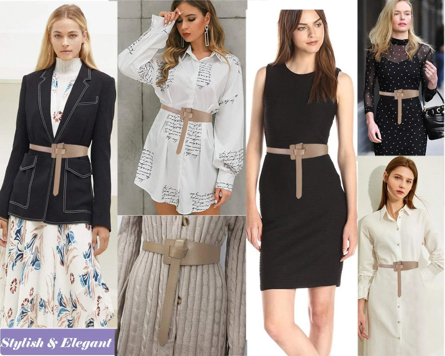 ALAIX Women's Leather Belt Dress Belt for Jeans Jumpsuit Coat Fashion Tie a Knot Genuine Leather Waist Belt