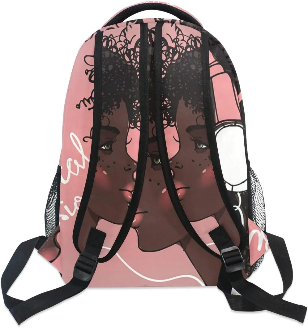 ALAZA African American Afro Music Backpack for Girls Kids Student Personalized Laptop iPad Tablet Travel School Bag with Multiple Pockets for Men Women College