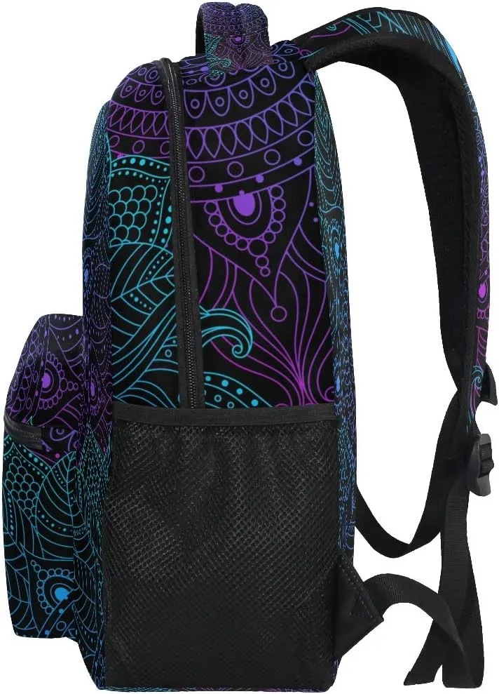 ALAZA Art Arabesque Mandala Boho Ethnic Bohemian Large Backpack Personalized Laptop iPad Tablet Travel School Bag with Multiple Pockets