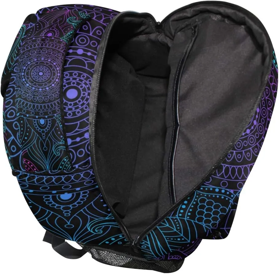 ALAZA Art Arabesque Mandala Boho Ethnic Bohemian Large Backpack Personalized Laptop iPad Tablet Travel School Bag with Multiple Pockets