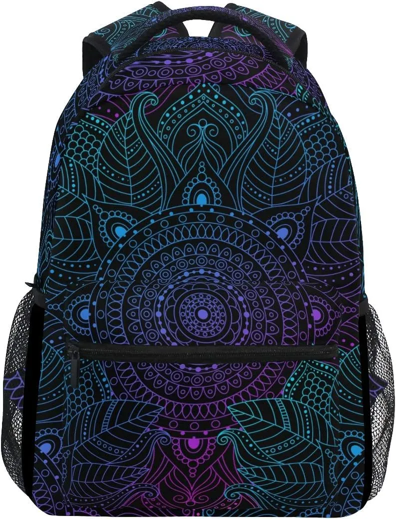 ALAZA Art Arabesque Mandala Boho Ethnic Bohemian Large Backpack Personalized Laptop iPad Tablet Travel School Bag with Multiple Pockets