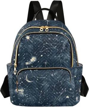 ALAZA Space Galaxy Constellation Cloud Mini Backpack Purse for Women Travel Bag Lightweight Shoulder Bag Fashion Daypack