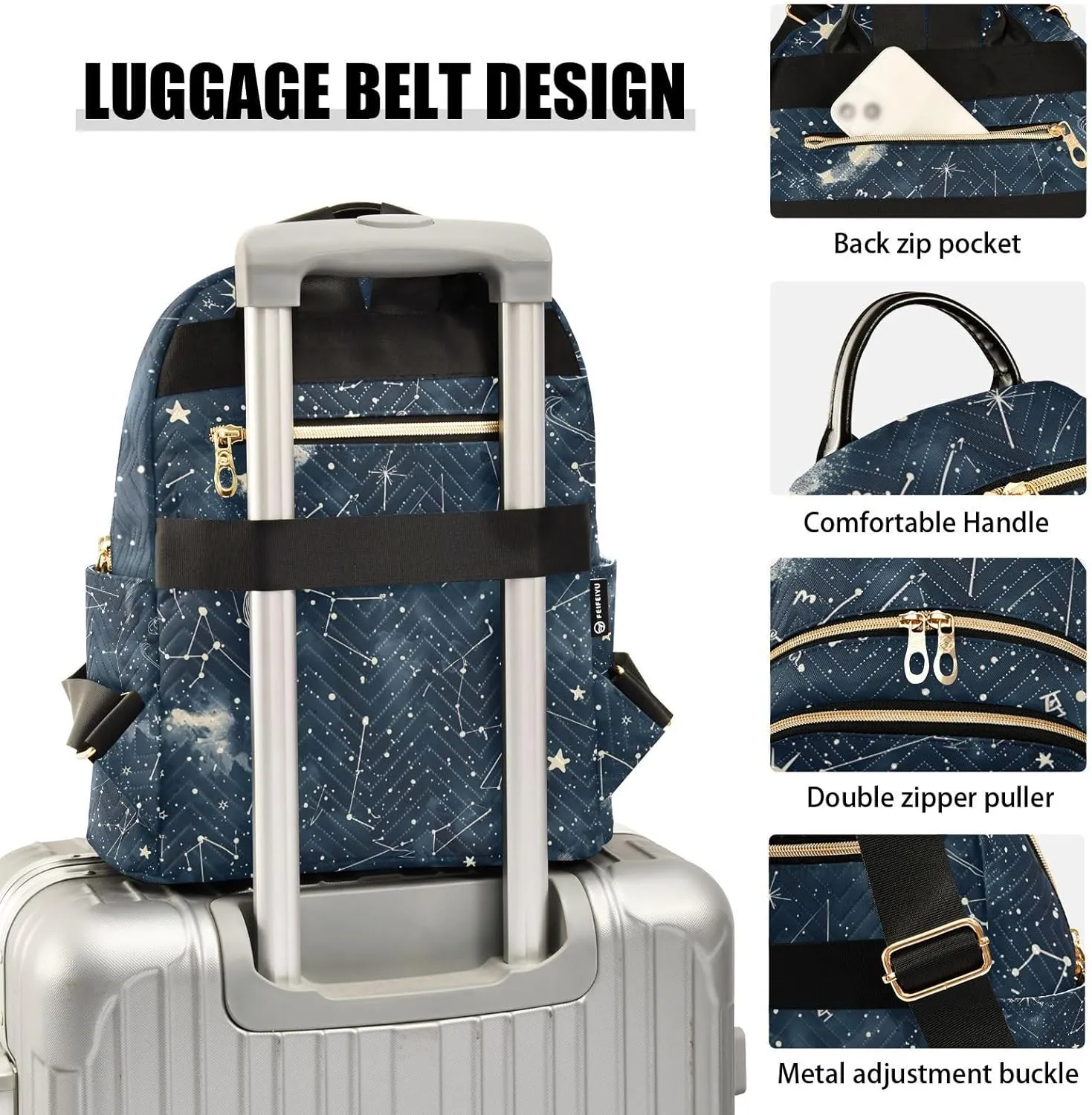 ALAZA Space Galaxy Constellation Cloud Mini Backpack Purse for Women Travel Bag Lightweight Shoulder Bag Fashion Daypack