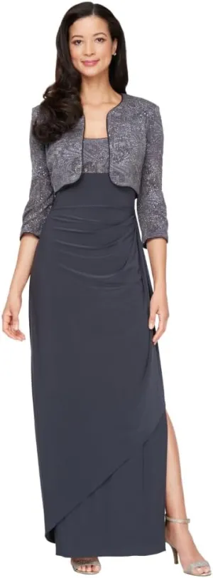 Alex Evenings Women's Empire Waist Bolero Jacket Dress (Petite and Regular Sizes)