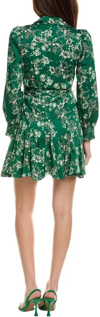 Alice and Olivia Womens Alisa Floral Print Long Sleeve Wrap Dress