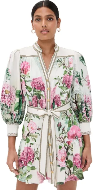 alice   olivia Women's Cora Voluminous Tiered Mini Shirt Dress