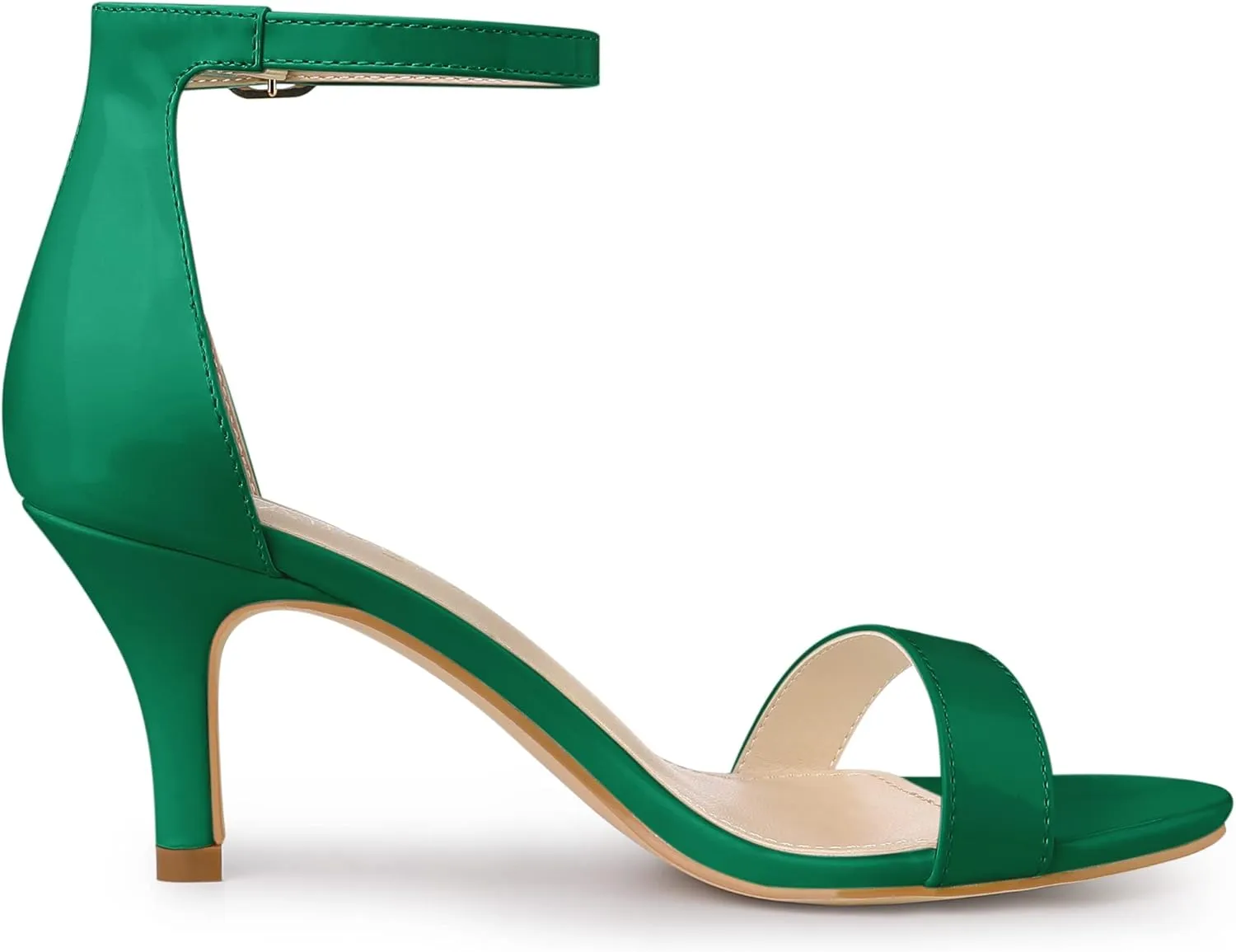Allegra K Women's Ankle Strap Kitten Heeled Open Toe Stiletto Heels Sandals