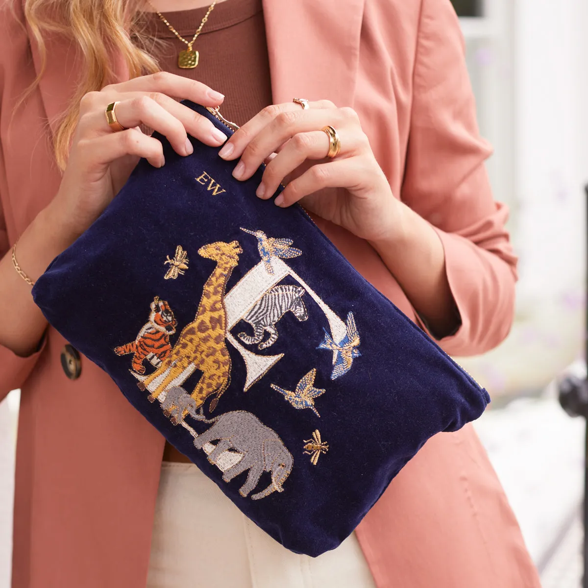 Alphabet Navy Everyday Pouch