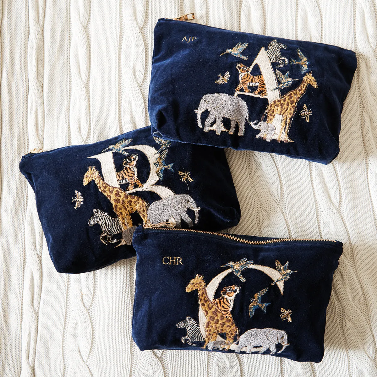 Alphabet Navy Everyday Pouch