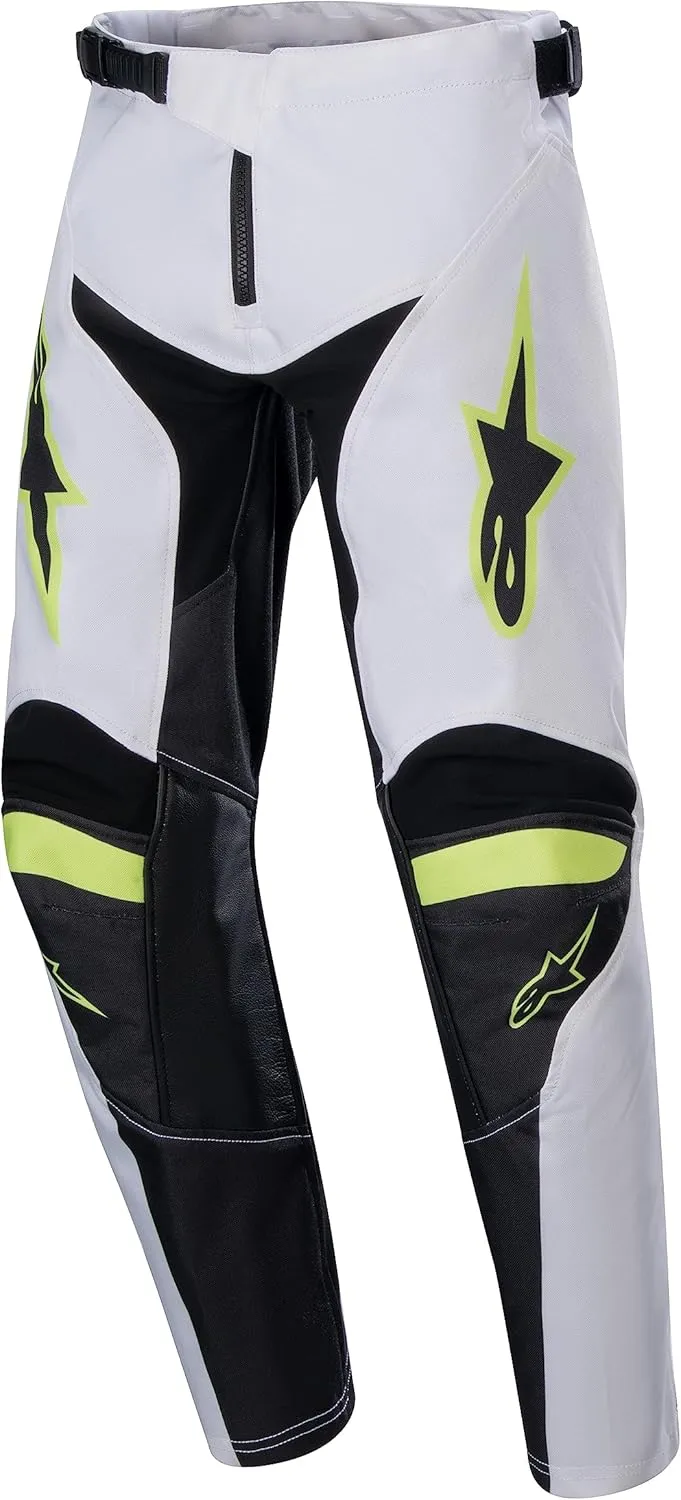 Alpinestars 3743724-2029-24: Youth Racer Lucent Pants Wht/Neon Rd/Ylw Fluo Sz 24
