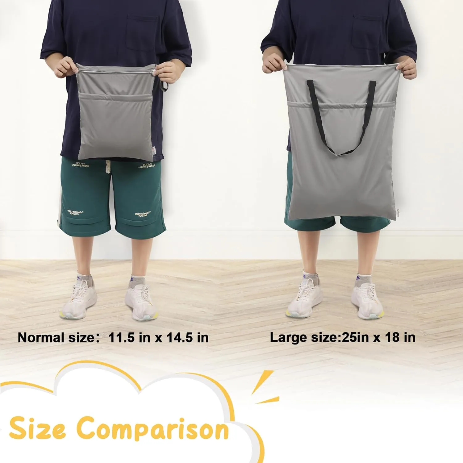 ALVABABY 2 Pack Large Wet Dry Bag Waterproof Hanging Cloth Diaper with Double Zippered Pockets 25x18 inches (Avocados and starfish)