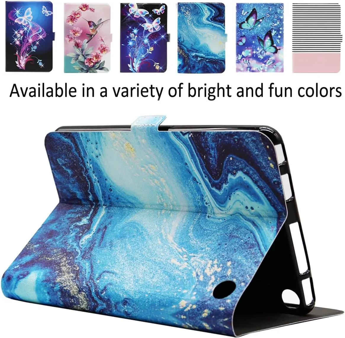 Amazon Kindle Fire HD 10 and Fire HD 10 Plus 10.1" Tablet Case (13th/11th Generation 2023/2021 Release), Slim Fit Leather Stand Smart Cover with Auto Sleep/Wake, Blue Marble