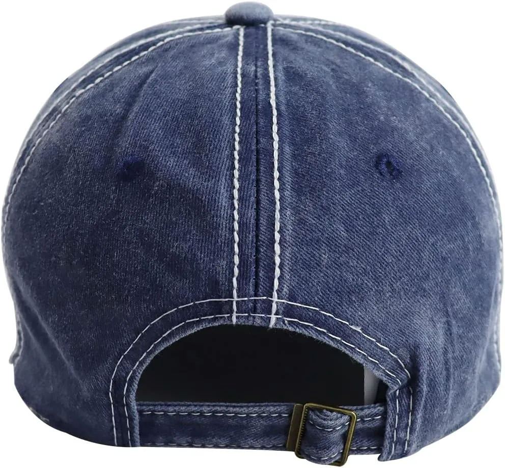 American Flag Hat for Men Women, Funny Adjustable Cotton Embroidered Distressed Baseball Cap