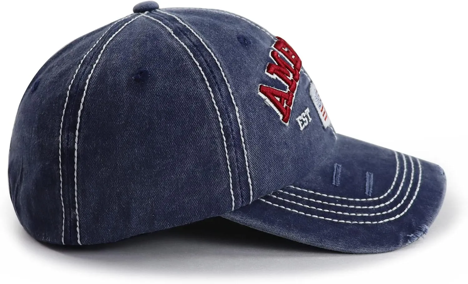 American Flag Hat for Men Women, Funny Adjustable Cotton Embroidered Distressed Baseball Cap