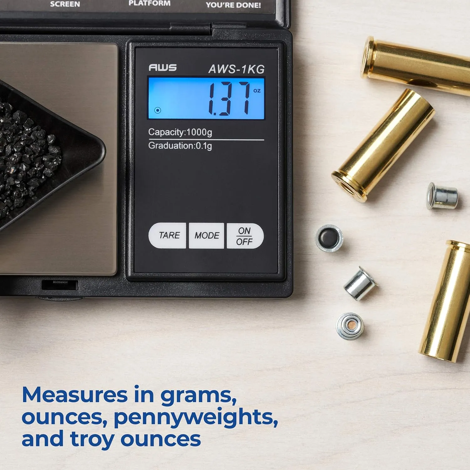 American Weigh Scales Series Digital Pocket Weight Scale 600g x 0.1g |Digital Gram Scale Small Scale Mini Food Scale Jewelry Scale Ounces/Grains Scale, Easy to Carry (Black, 1000g x 0.1g)