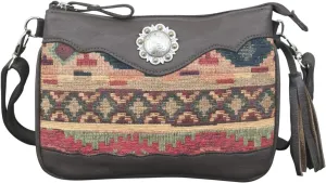 American West Multi-Compartment Womens Crossbody Bag for Women - 100% Genuine Leather