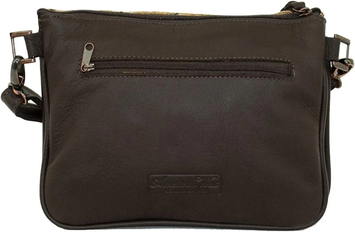 American West Multi-Compartment Womens Crossbody Bag for Women - 100% Genuine Leather