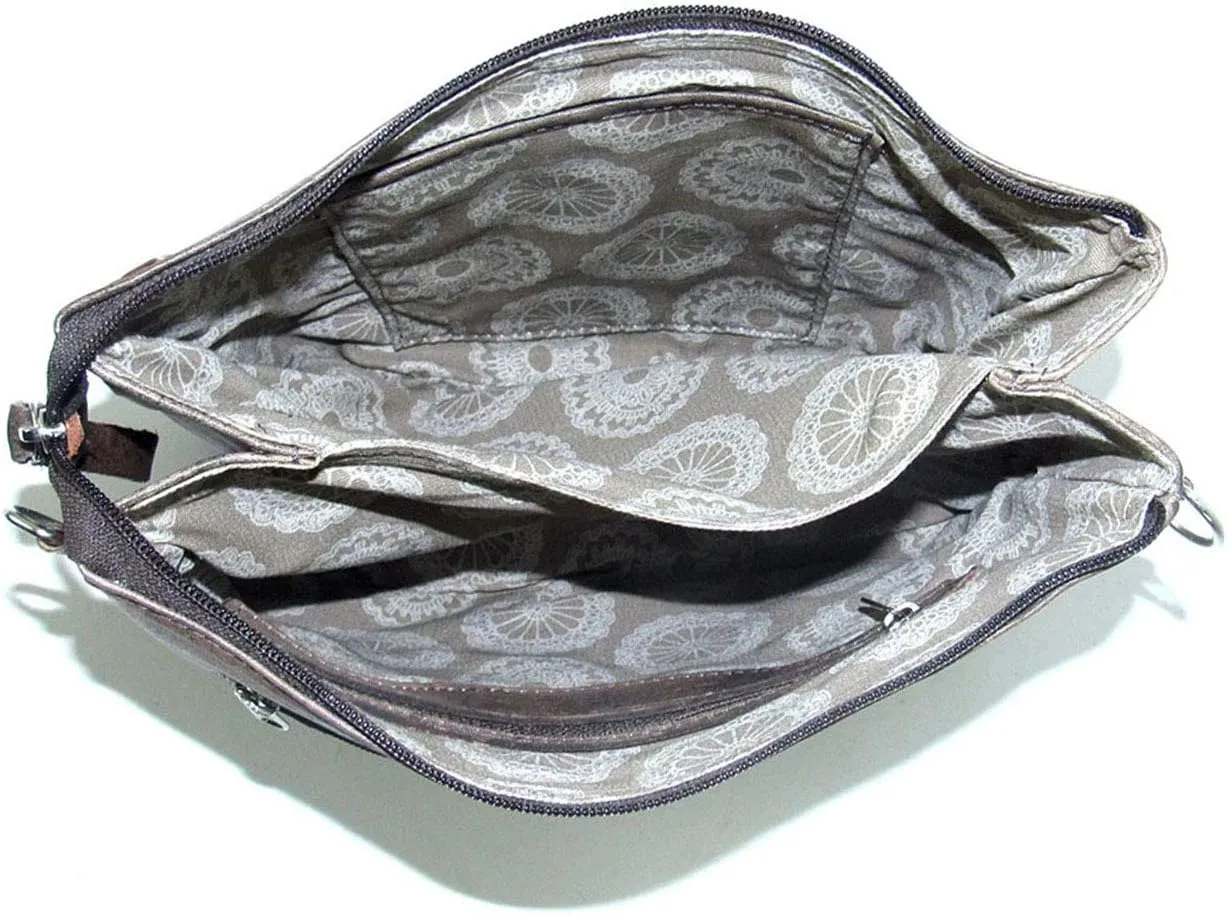 American West Multi-Compartment Womens Crossbody Bag for Women - 100% Genuine Leather