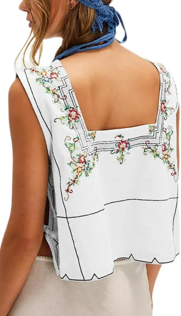 Amiblvowa Tie Front Tank Top Y2k Women Teen Girl Sleeveless Crop Vest Low V Neck Bow Sexy Going Out Summer Cropped Top