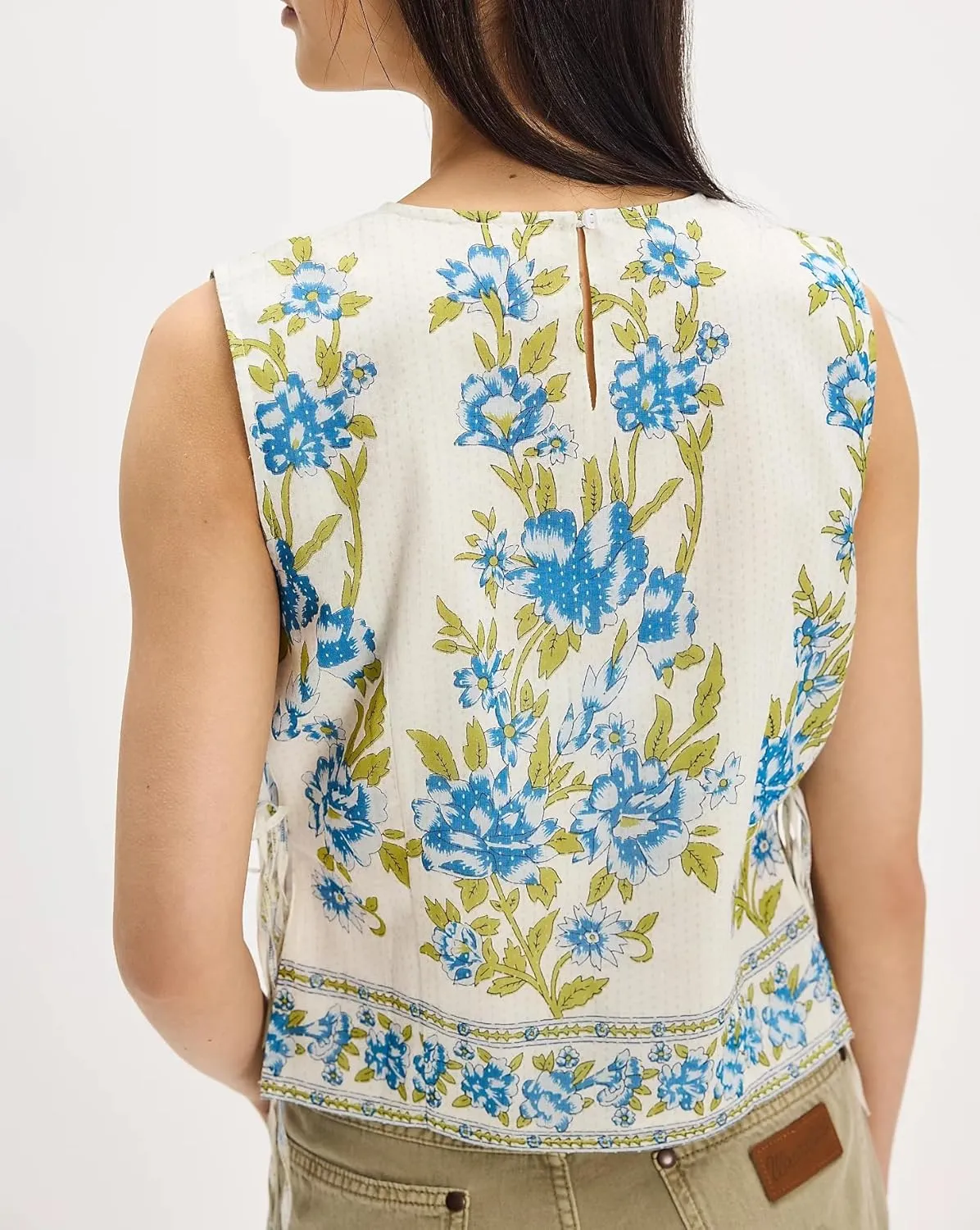 Amiblvowa Tie Front Tank Top Y2k Women Teen Girl Sleeveless Crop Vest Low V Neck Bow Sexy Going Out Summer Cropped Top