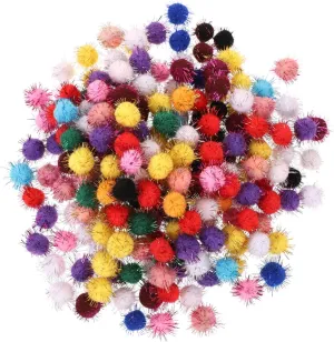 Amosfun 500pcs 1 Pack Assorted Flash Mini Plushies Cat Ball Christmas Pom Colorful Fluffy Balls Gadgets Crafts Craft Supplies Hairy Handbag Red Decorations Christmas Ornaments
