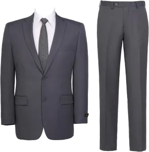 AMY ZHU Men's 2 Piece Suit Regular Fit Blazer Big and Tall Business Suit Jacket Suit Pants for Wedding