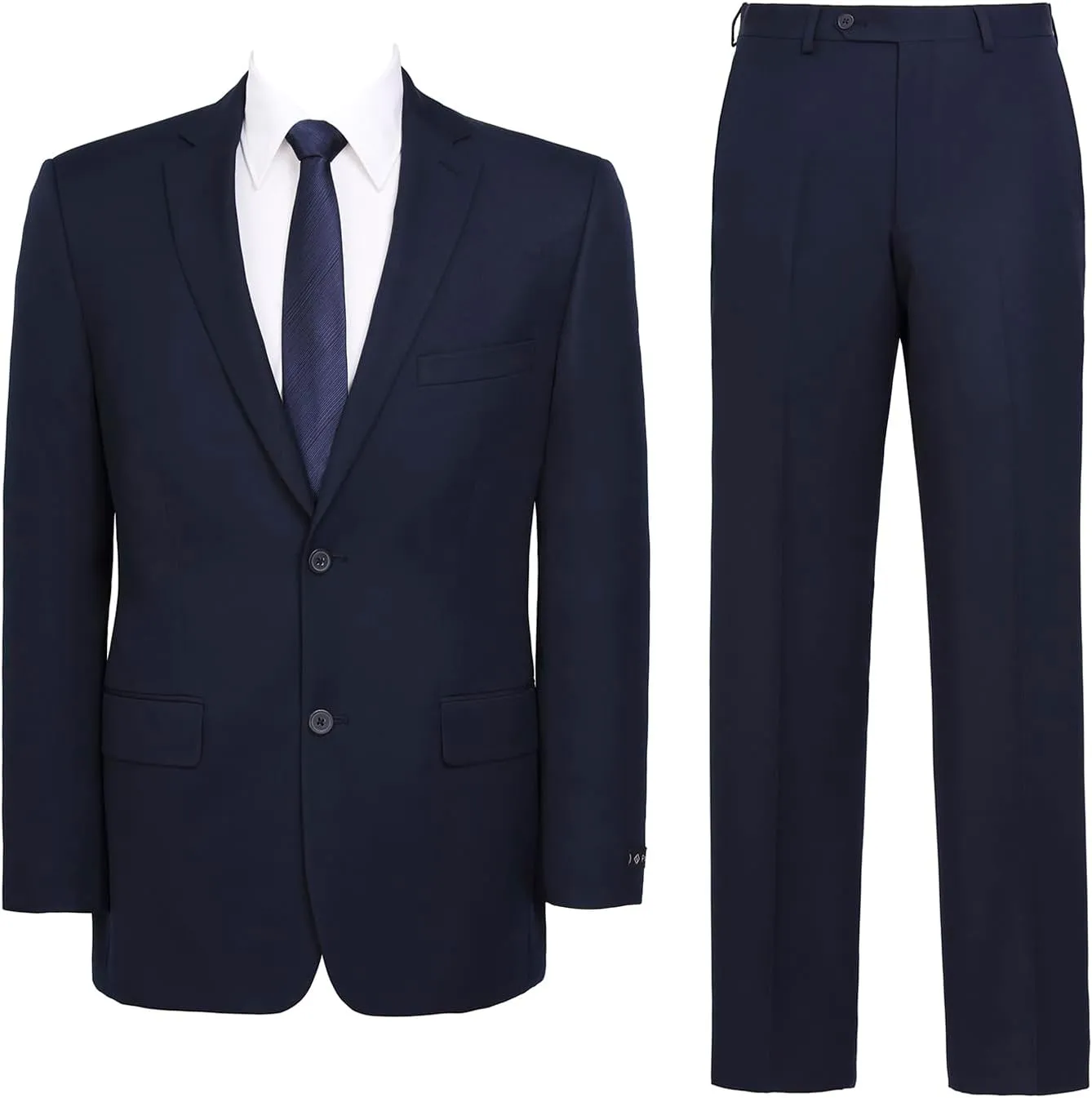 AMY ZHU Men's 2 Piece Suit Regular Fit Blazer Big and Tall Business Suit Jacket Suit Pants for Wedding