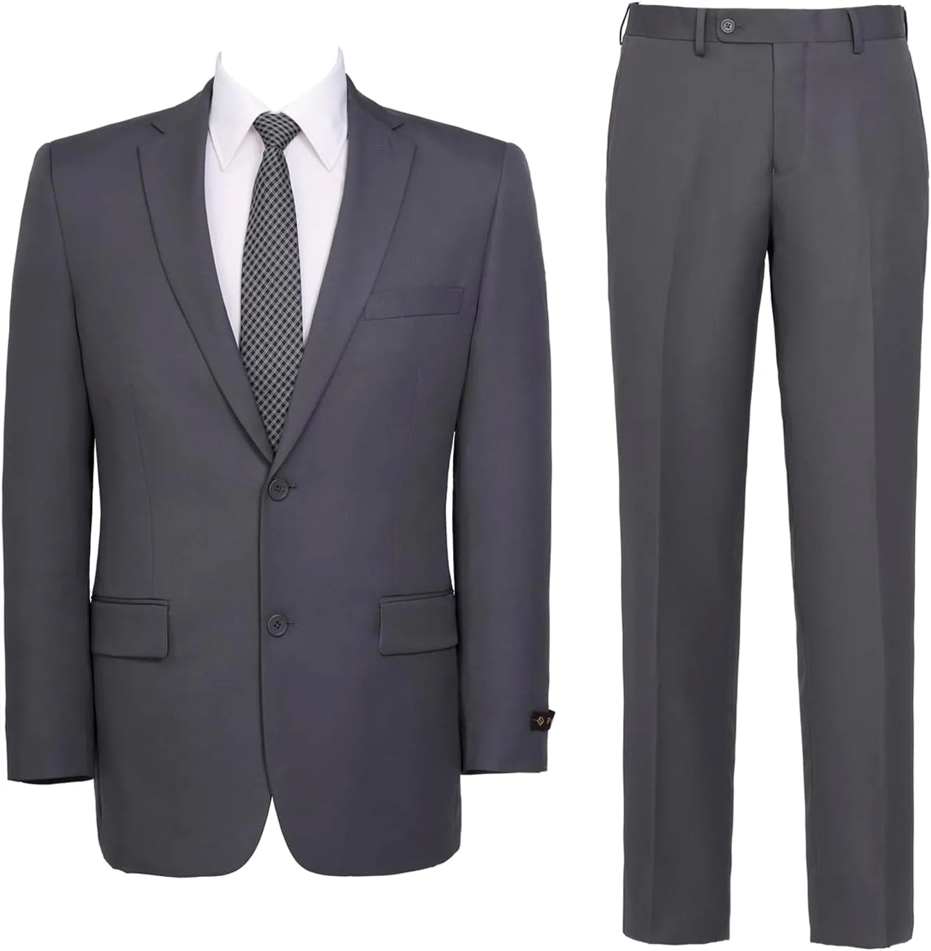 AMY ZHU Men's 2 Piece Suit Regular Fit Blazer Big and Tall Business Suit Jacket Suit Pants for Wedding