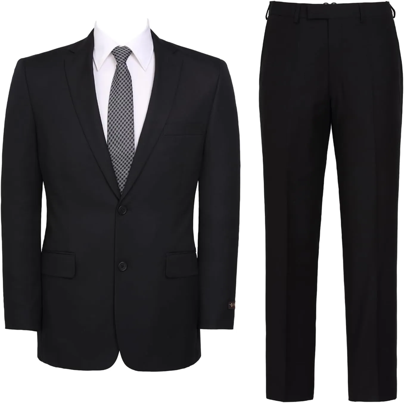 AMY ZHU Men's 2 Piece Suit Regular Fit Blazer Big and Tall Business Suit Jacket Suit Pants for Wedding