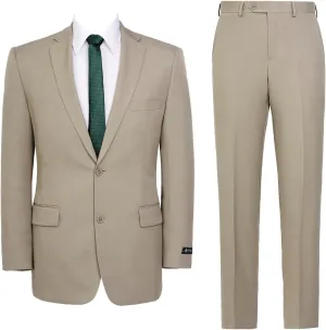 AMY ZHU Men's 2 Piece Suit Regular Fit Blazer Big and Tall Business Suit Jacket Suit Pants for Wedding