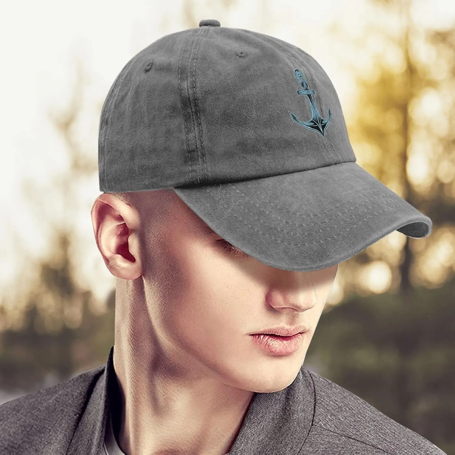 Anchor Ship with Skull Rose Flowe hat Mens Vintage Cotton Washed Baseball Caps Adjustable Dad Hat