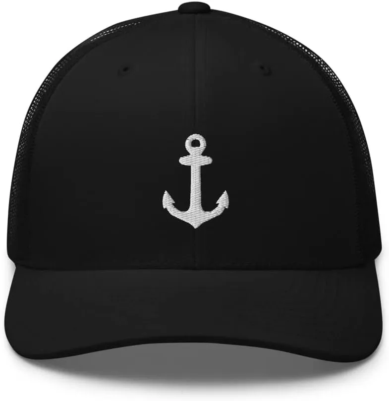 Anchor Trucker Hat Embroidered Captain Anchor Snapback Hat Baseball Cap for Men Women Adjuntable