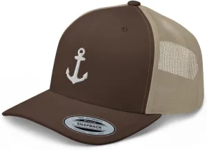 Anchor Trucker Hat Embroidered Captain Anchor Snapback Hat Baseball Cap for Men Women Adjuntable