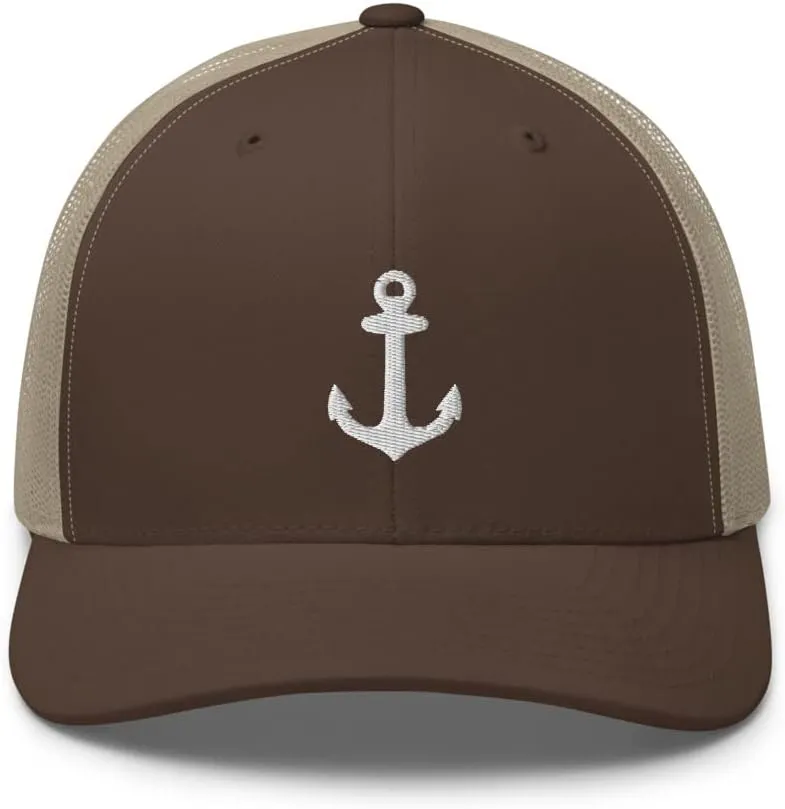 Anchor Trucker Hat Embroidered Captain Anchor Snapback Hat Baseball Cap for Men Women Adjuntable