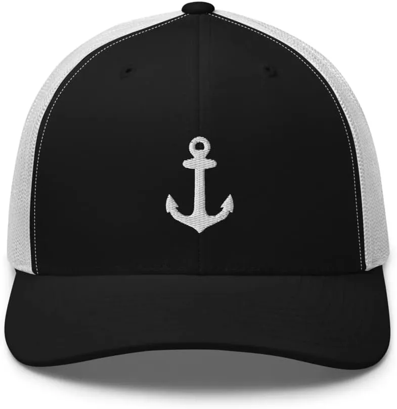 Anchor Trucker Hat Embroidered Captain Anchor Snapback Hat Baseball Cap for Men Women Adjuntable