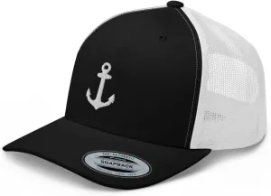 Anchor Trucker Hat Embroidered Captain Anchor Snapback Hat Baseball Cap for Men Women Adjuntable