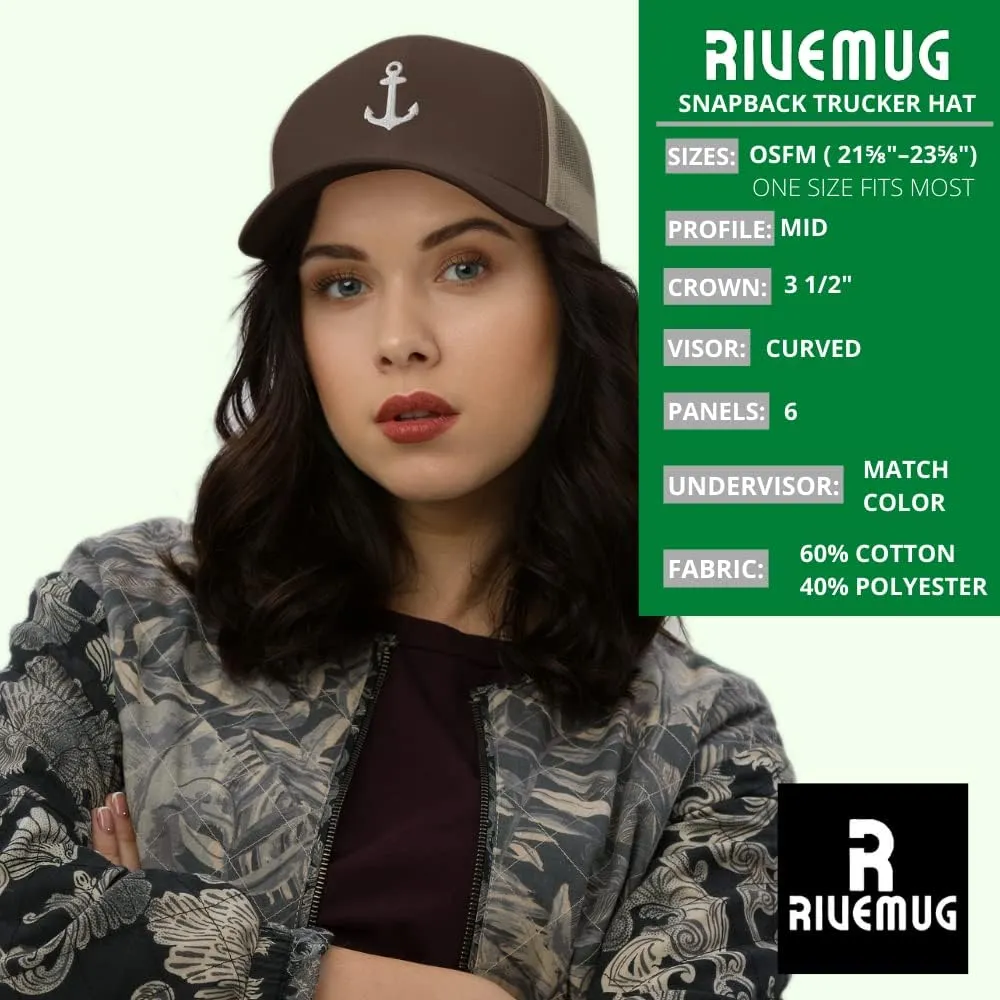 Anchor Trucker Hat Embroidered Captain Anchor Snapback Hat Baseball Cap for Men Women Adjuntable