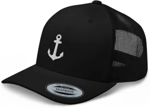 Anchor Trucker Hat Embroidered Captain Anchor Snapback Hat Baseball Cap for Men Women Adjuntable