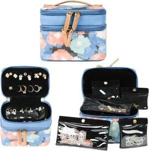Angelina's Palace Jewelry Organizer Boxes for Women Girls,Eiger Small Travel Jewelry Case Storage Bag with Detachable Necklace Earring Bracelet Ring Pouches（Bohemian Bliss）
