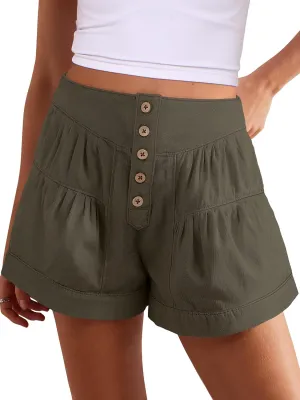 ANRABESS Women's Denim Shorts Summer Baggy High Waisted Flowy Wide Leg Buttons Pleated Casual Jean Shorts 2025 Fashion Skorts