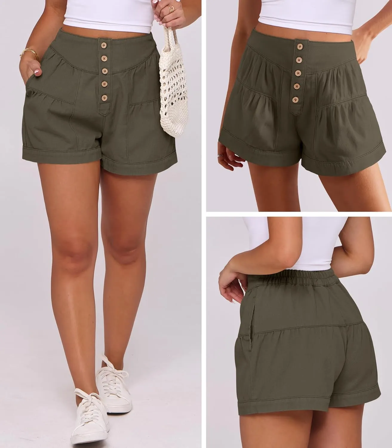 ANRABESS Women's Denim Shorts Summer Baggy High Waisted Flowy Wide Leg Buttons Pleated Casual Jean Shorts 2025 Fashion Skorts